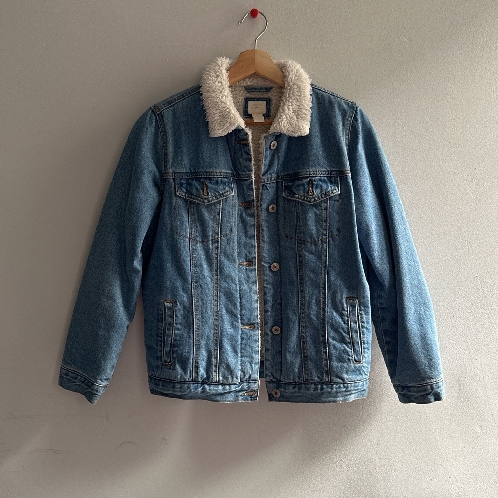 Girls Xl Sherpa Collar Denim Jacket