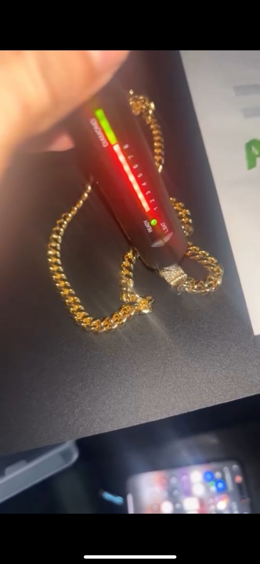 10k gold 22 inch iced out diamond cuban link chain