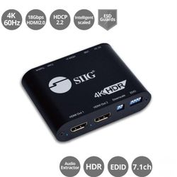 1x2 HDMI 2.0 Splitter 4K 60Hz with HDMI Audio Extractor