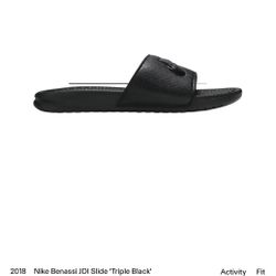 Nike Benassi JDI Slides 'Triple Black' Rare HTF