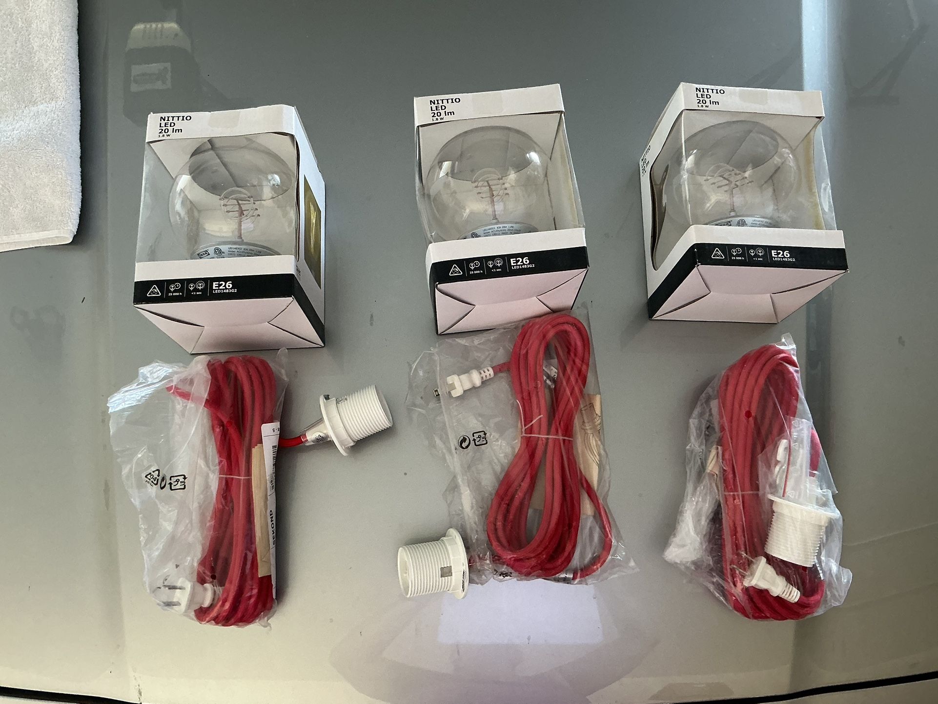 3 New Lights With Electric Cords