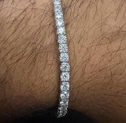 VVS Moissanite Tennis Bracelet 💎 Iced Out 3MM “7In” set in S925 sterling silver