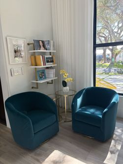Swivel Conversation Chairs teal