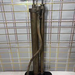 Bridgeport Brass Aeolus Double Barrel Tire Pump   With Hose Model T Brass Era