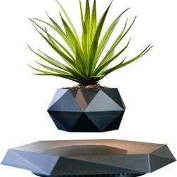 Levitating Plant Pot, Magnetic Levitation Flower Pot Rotating Planters Suspensio