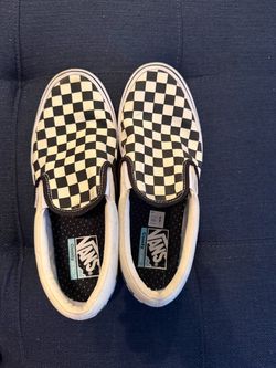 Vans ComfyCush Slip-on - Black and Off White Checkered - Men’s Size 8.5 Women’s Size 10
