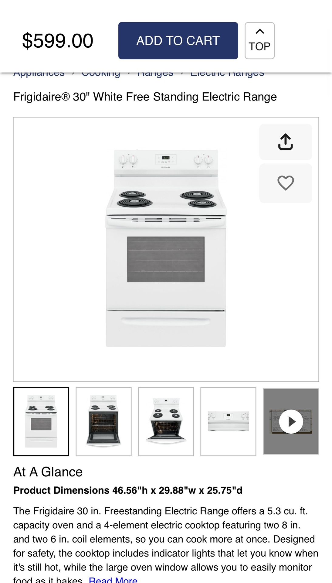 Frigidaire Electric Stove
