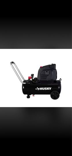 Husky 8 Gal. 150 PSI Portable Electric Oil-Free Horizontal Hotdog Air Compressor with Rubber Wheels and 1-Quick Coupler