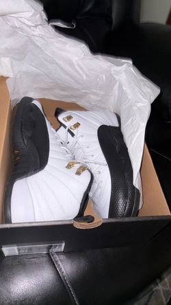 Air Jordan 12 White Black Gold Sneakers