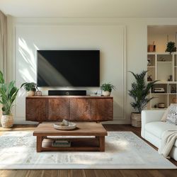 TV Stand in Walnut for TVs up to 75"