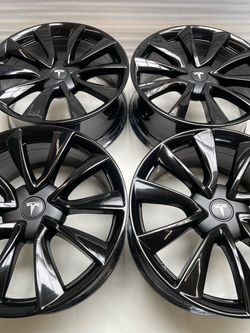 19” oem tesla model 3 factory wheels 19 inch gloss black rims Tesla 3 exchange