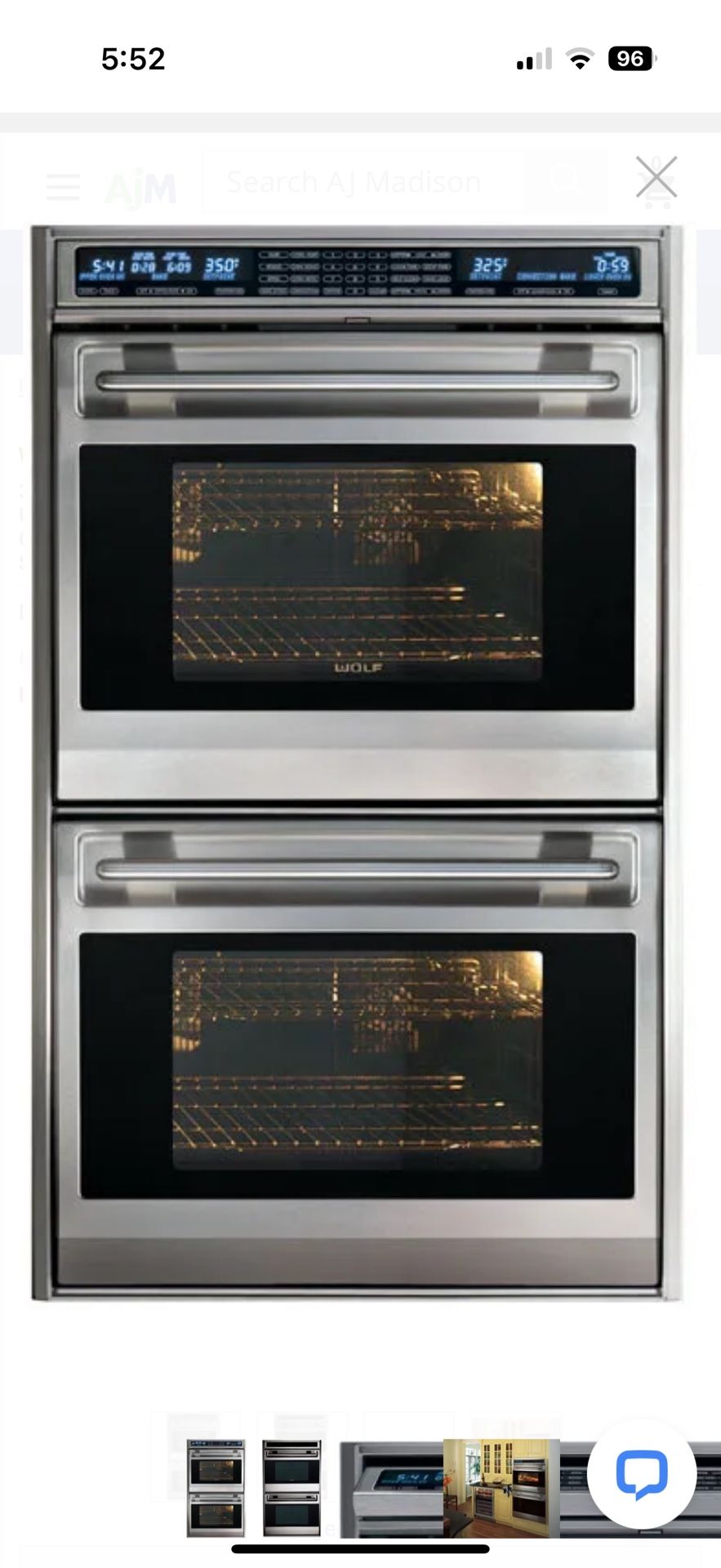Wolf Dbl Electric Wall Oven