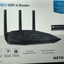 NETGEAR Nighthawk AX1800 WiFi 6 Router Model RAX10 Dual-Band
