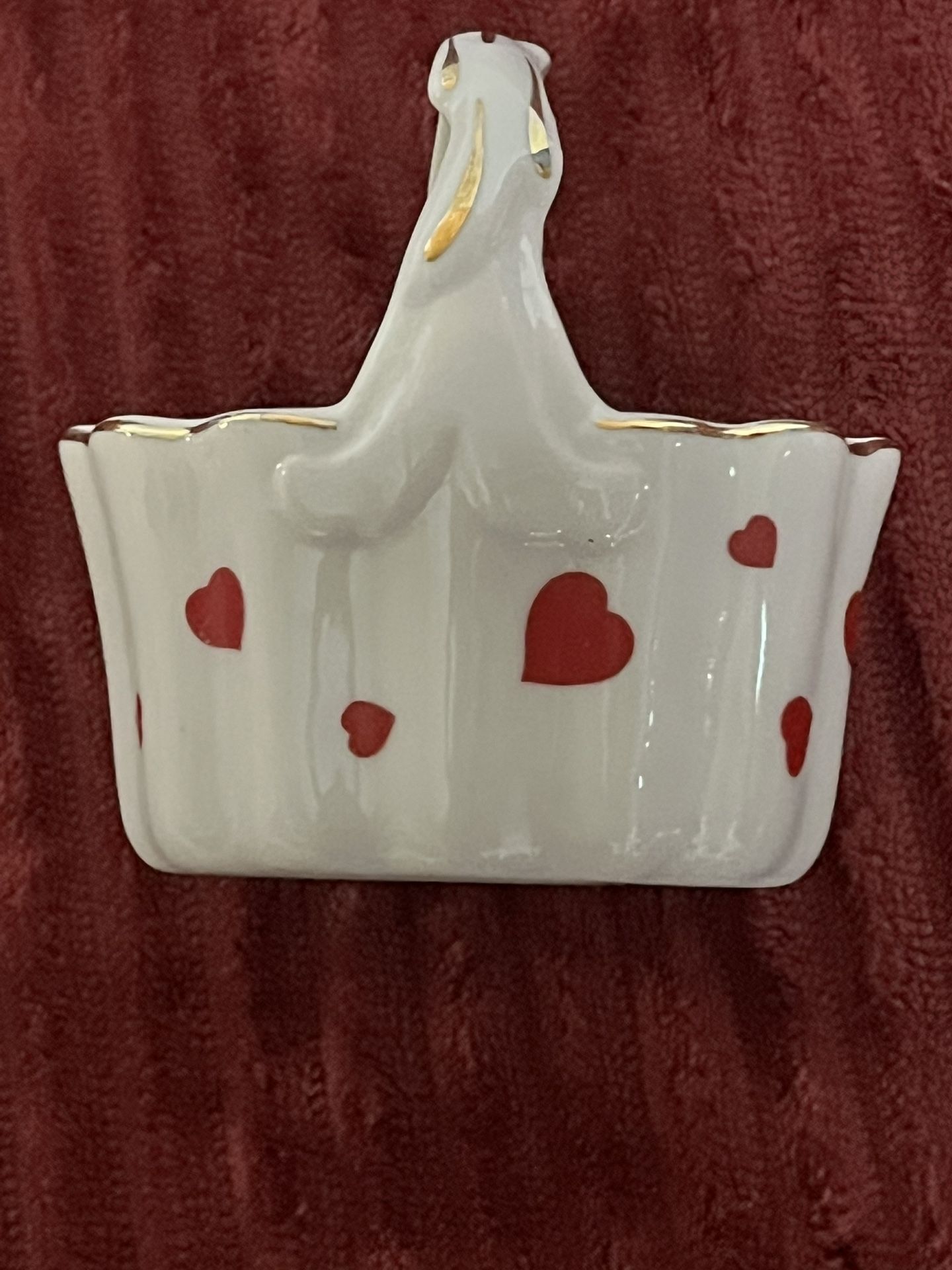 Vintage Lefton Heart Basket