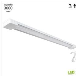 3 ft. 1-Light 30-Watt Equivalent White Integrated Utility LED Shop Light with Power Cord