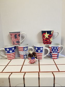 Patriotic American Flag Coffee Cups