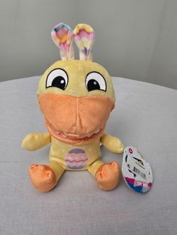 Chatter Chompers Toy Monster EASTER Duck 10" Plush Press Tummy and It Talks!