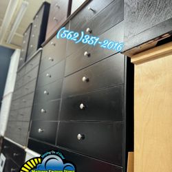 Black 12 Drawer Assembled Dresser