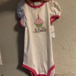 Baby Girl Outfit First Birthday ,onesie Sz 24m,pañalero De Bebe Niña Primer Año /cumpleaños