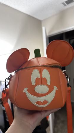 Pumpkin Mickey loungeFly crossbody bag
