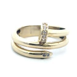 Woman’s Ladies 14k Yellow Gold Nail Wrap Ring Size 8 GP3126337