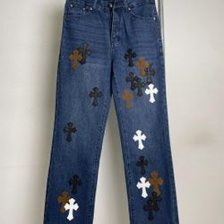 Chrome Hearts Matty Boy Sex Records Limited Edition Multi-color High Street Work Jeans