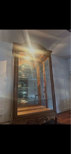 Curio cabinets rare limited edition hand engraved glass and mirrored
