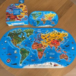 MiDeer World Map Floor Puzzle – 100 Pieces