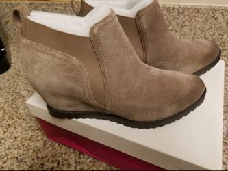 Beige Suede Ankle Boots