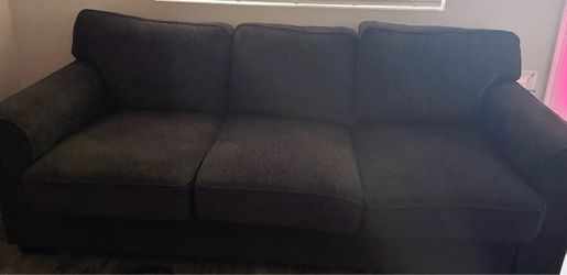Dark Gray 3-Seat Fabric Sofa
