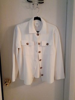Market & Spruce White Button-Front Shacket