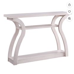 Moving sale!! Rectangular Top Wooden Frame Console Table with 2 Bottom Shelves, Off White
