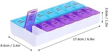 7 Day Weekly Pill AM PM Organizer, ShysTech Large Pill Case Pill Box for Pills/Vitamin/Supplements/Medication