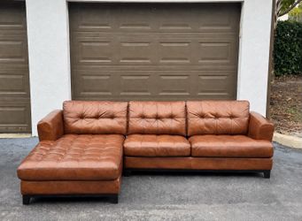 Couch/Sofa Sectional - Leather - Camel - Delivery Available 🚛