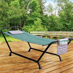 outdoor hammock with pillow and stand. Hamaca Para Patios 