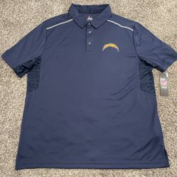 Men’s X-Large Los Angeles Chargers Button Up Polo Shirt Brand New
