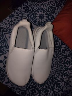 White Slip-On Nursing Shoes