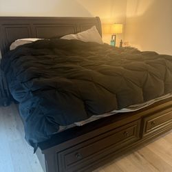 King Bed frame And 2 Side Tables