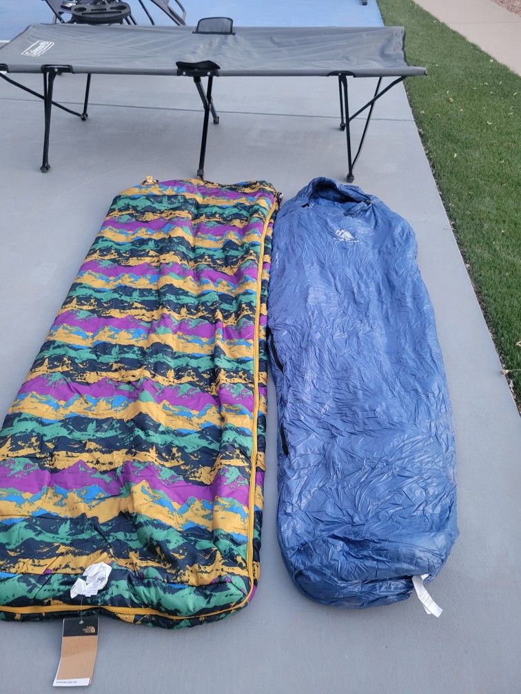 Camping Cot & 2 Sleeping Bags