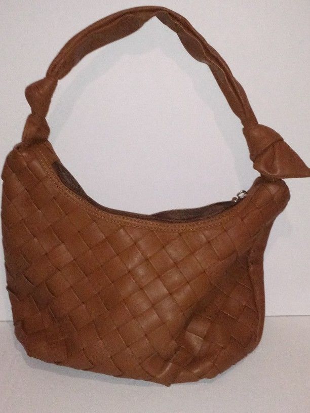 Women's Dark Tan Hobo Bag Faux Leather 