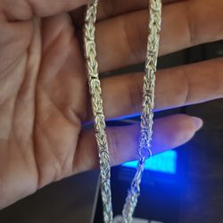 New BYZANTINE CHAIN 22IN Italian 925 STERLING SILVER 