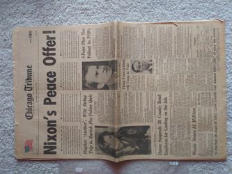 Vintage Newspaper 1972 Chicago Tribune