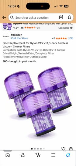 Dyson V15 V11 Filter Replacement 3-Pack