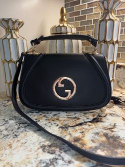 Gucci Blondie Black Leather Top Handle Bag