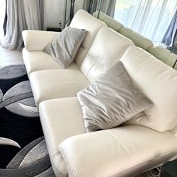 White Leatherette Sofa