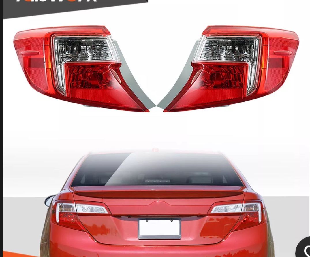 Pair Left Right Side Outer Tail Lights 2012-2014 Toyota Camry Rear Brake Lamps Assembly