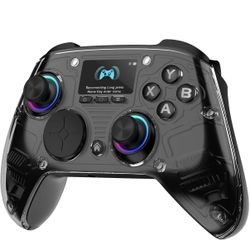 PC Controller — Interactive Screen Wireless Controller Compatible with PC/Switch/Switch 2/iOS/Android, Hall Effect Joystick & Triggers, RGB Lighting, 