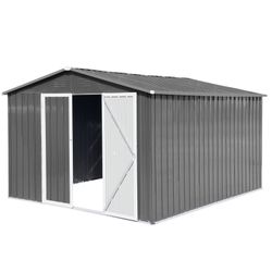 Metal garden sheds 10ftx12ft outdoor storage sheds Grey