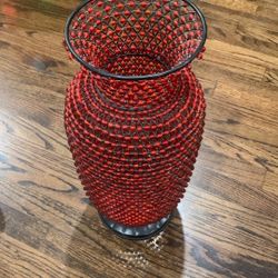 Red Beaded Vase