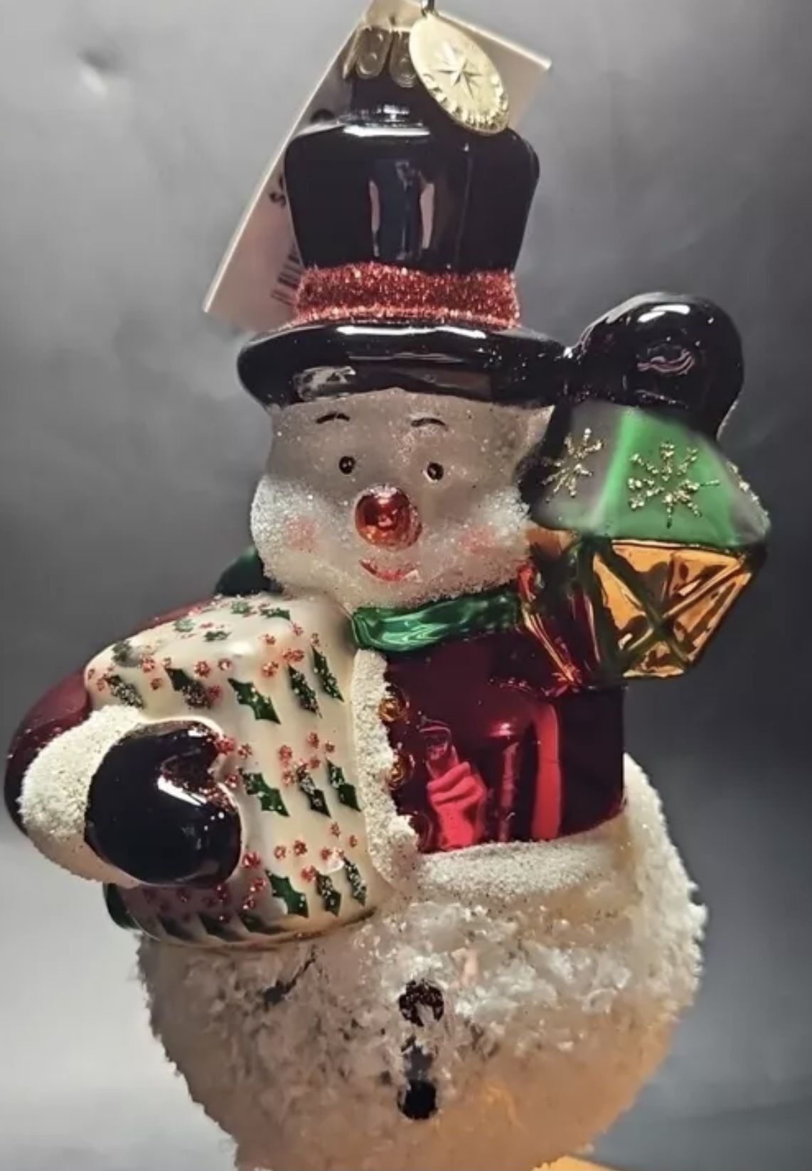 Celebrations RADKO Snowman Glass Ornament. 2010. NEW